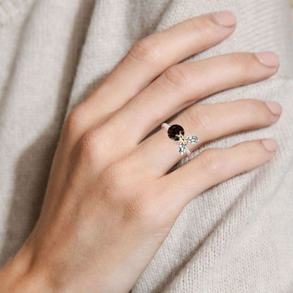 Spessartite Garnet Bee sterling silver ring size 7 🆕 - Picture 10 of 11